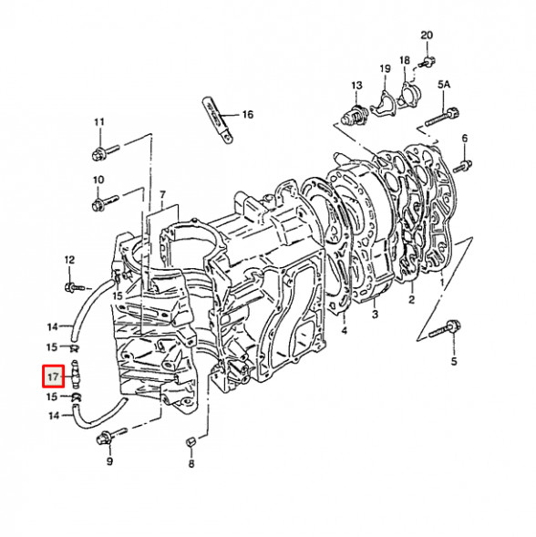 Клапан перепускной блока цилиндров Suzuki DT 25-85 (Suzuki)