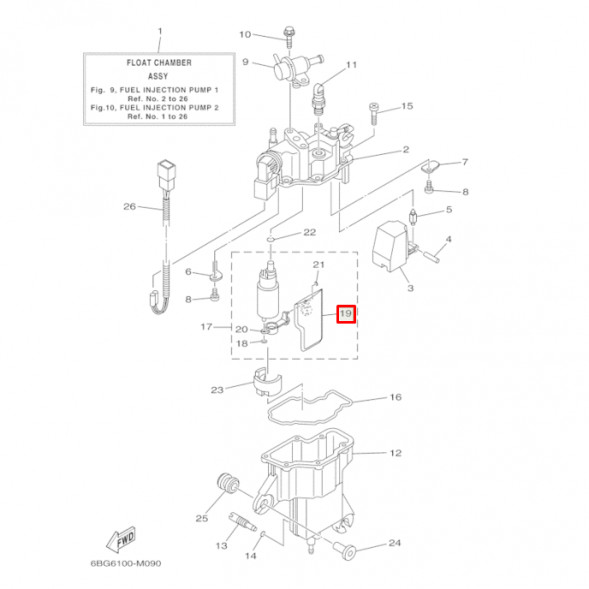 Фильтр топливный Yamaha F30/40 (PREMARINE)