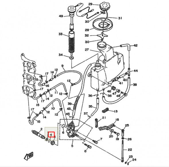Кольцо уплотнительное масляного насоса Yamaha 60-175 (93210-13M04) (Япония)