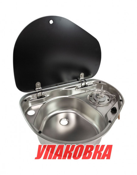 Плита газовая с мойкой левой, стеклянная крышка, Marine Rocket (упаковка из 2 шт.)