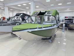 Моторная лодка, Неман 500 DC, серо-зелёная с Suzuki DF50ATL