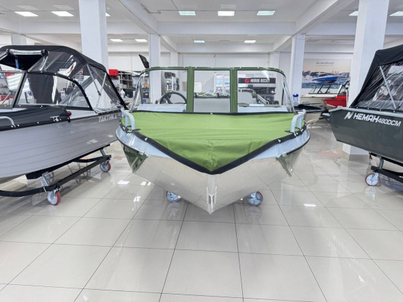 Моторная лодка, Неман 500 DC, серо-зелёная с Suzuki DF50ATL