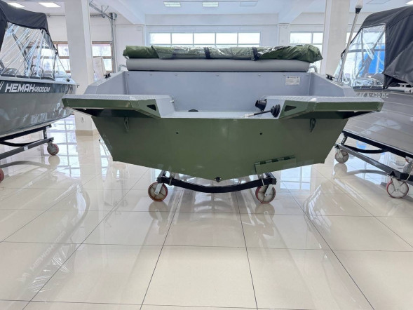 Моторная лодка, Неман 500 DC, серо-зелёная с Suzuki DF50ATL