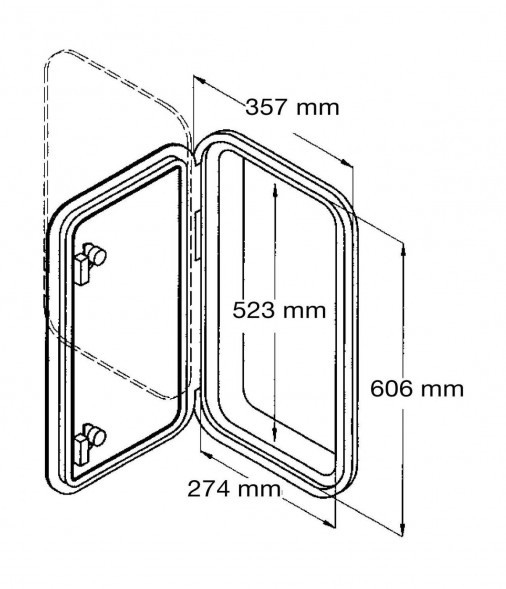 Люк смотровой 357 х 606 мм, серый