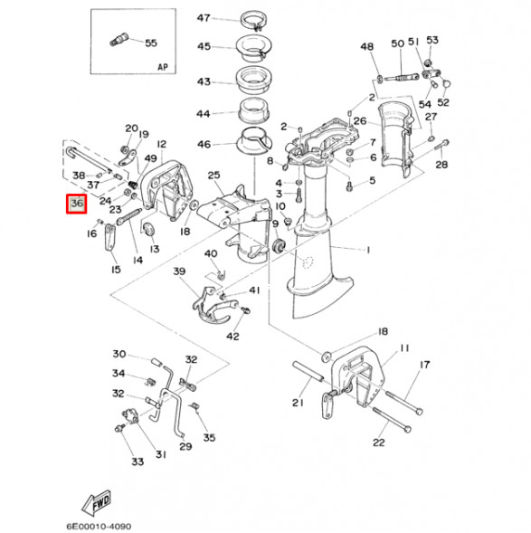 Фиксатор наклона подвески Yamaha 4-5X, F4 (RT)