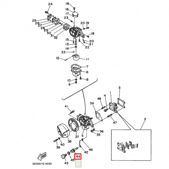 Рычаг обогатителя Yamaha 4-5 (PREMARINE)