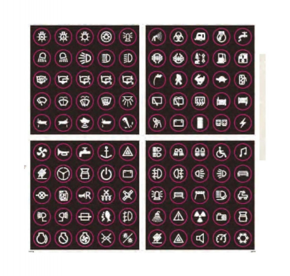 Панель бортового питания, 8 кнопок, Marine Rocket (упаковка из 6 шт.)