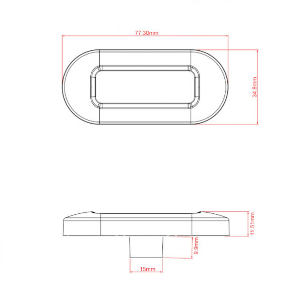 Светильник для подсветки палуб и трапов светодиодный 75х32 мм, белый теплый свет