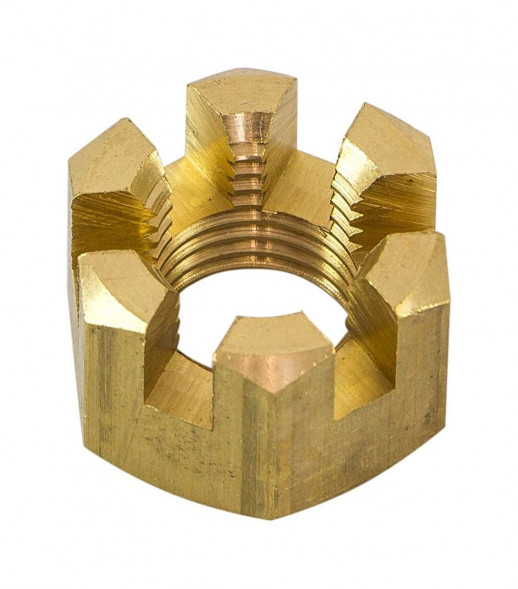 Гайка корончатая на гребной вал Yamaha 20-30, Omax (упаковка из 20 шт.)