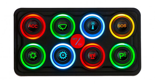 Панель управления (2 ряда, 8 кнопок, силикон, RGB), Marine Rocket