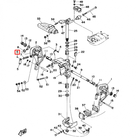 Палец ручки зажима струбцины (заклепка) Yamaha 4-50, F9.9-8 (90243-04M00) (Yamaha)