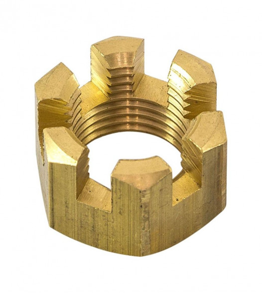 Гайка корончатая на гребной вал Yamaha 40-90, Omax (упаковка из 20 шт.)