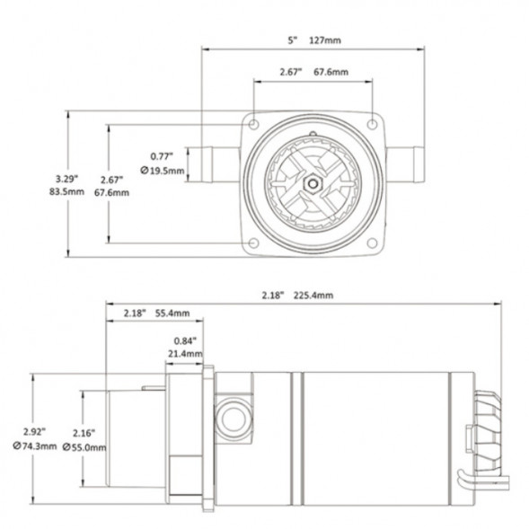 Насос мацераторный для электрических унитазов Seaflo 12В
