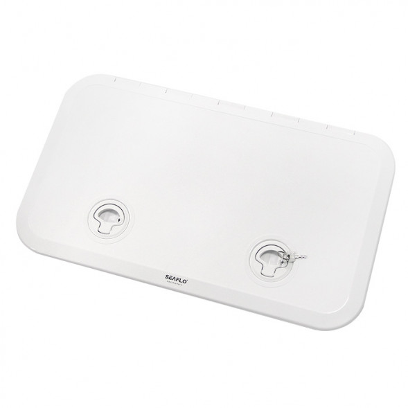 Крышка рундука SEAFLO 353x606 мм с замком, белый пластик