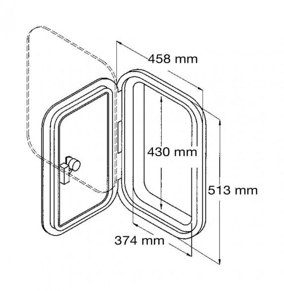 Люк смотровой 458 х 513 мм, серый