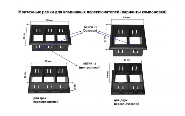 Панель центральная для групповой установки переключателей AES11185Х