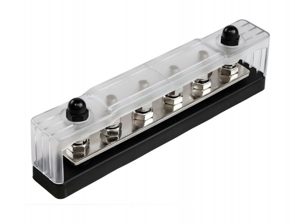 Колодка распределительная электромонтажная с защитной крышкой, 6 контактов