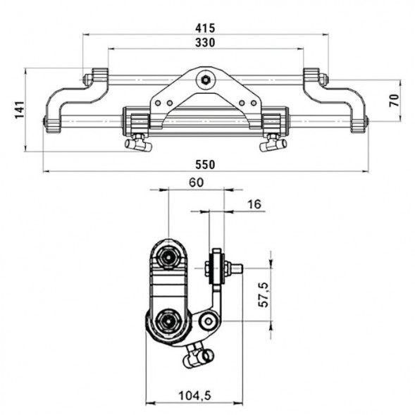 Гидроцилиндр Техномарин GC-132/1 (132 см3)
