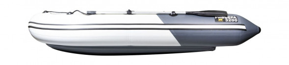 Надувная лодка ПВХ, Ривьера Компакт 3200 НДНД Комби, светло-серый/графит