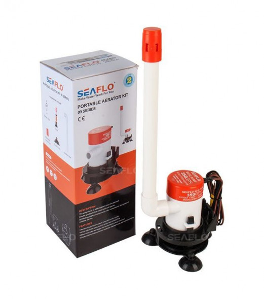 Аэратор вертикальный для внутренней установки 12 В, 350 GPH (1324,8 л/час), SeaFlo