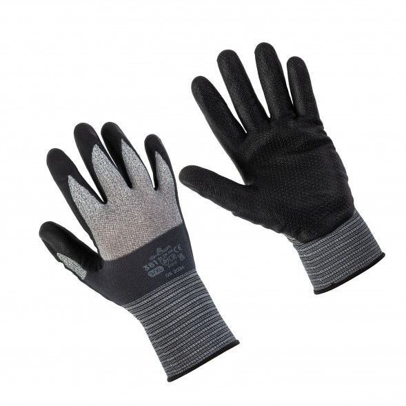 Перчатки защитные SHOWA Excellent Fit 381 Grey/Black, M