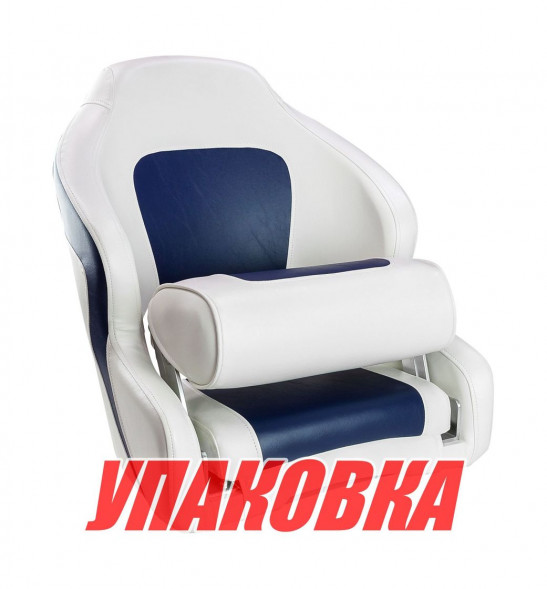 Кресло с болстером Delux Sport Flip Up, обивка белый/синий винил (упаковка из 4 шт.)