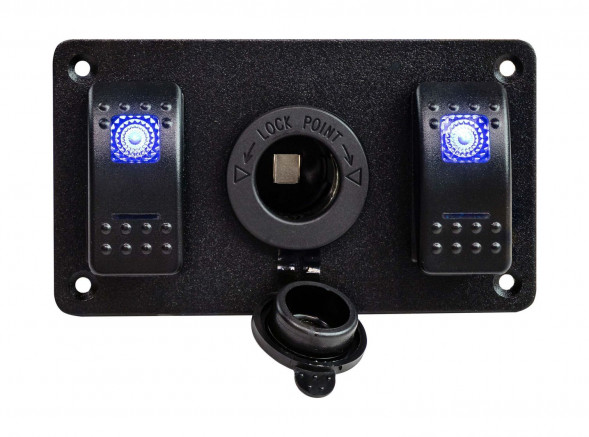 Панель бортового питания 2 переключателя, розетка питания