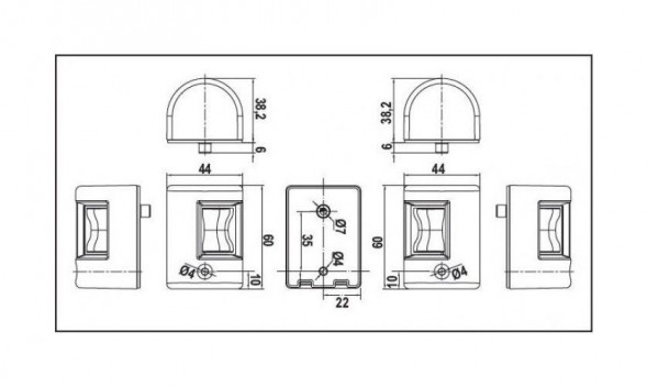 Огни ходовые светодиодные, белый корпус, комплект