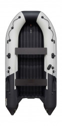 Надувная лодка ПВХ, Ривьера Компакт 3800 НДНД Комби, светло-серый/черный