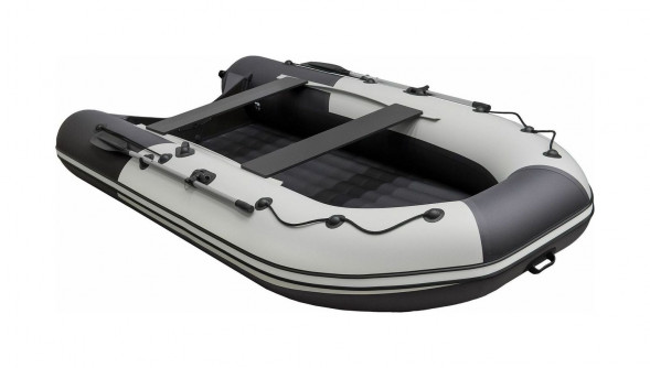 Надувная лодка ПВХ, Ривьера Компакт 3800 НДНД Комби, светло-серый/черный