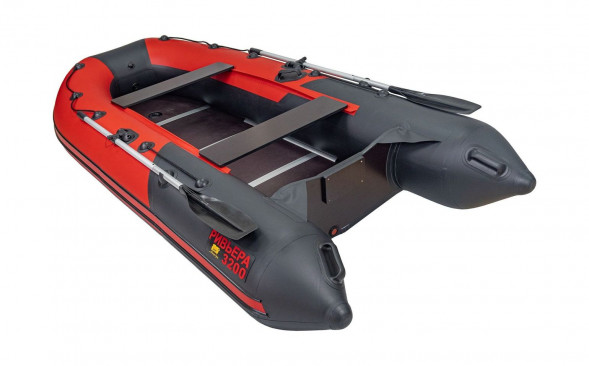 Надувная лодка ПВХ, Ривьера Компакт 3200 СК Комби, красный/черный