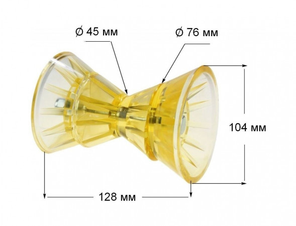 Ролик носовой 3&quot; желтый с крепежом