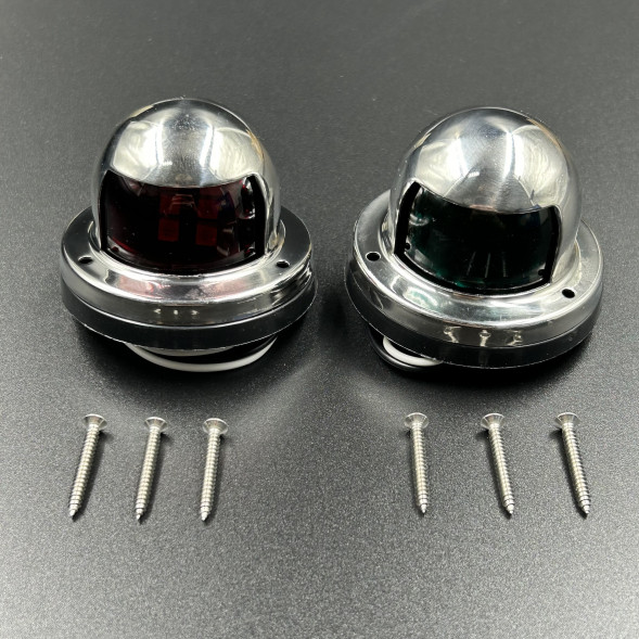 Огни ходовые LED (красный, зеленый) корпус нерж. (ALLSHINE)