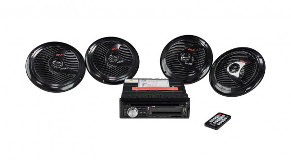 Морская аудиосистема 1DIN PYLE PLCDBT95MRB, комплект (упаковка из 4 шт.)