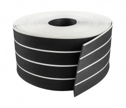 Покрытие палубное 200ммx5мм, черный, белая полоса, Marine Rocket,уценен