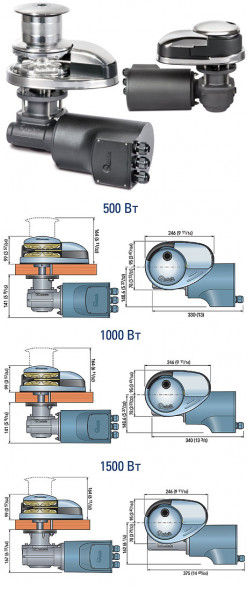 Якорная лебедка «Prince DP3», 1500 Вт, 12 В, с барабаном, цепь 10 мм