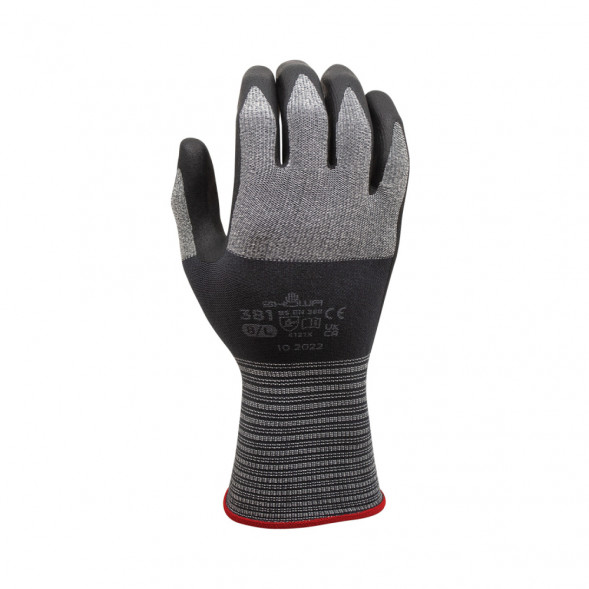 Перчатки защитные SHOWA Excellent Fit 381 Grey/Black, XL