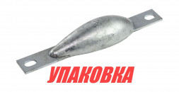 Анод цинковый для корпуса судна, 140x43x27 мм (упаковка из 10 шт.)