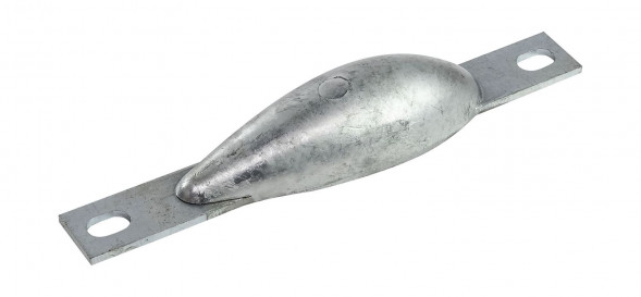 Анод цинковый для корпуса судна, 140x43x27 мм (упаковка из 10 шт.)