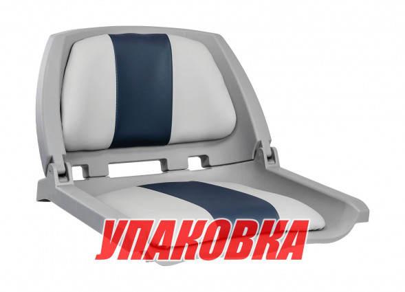 Кресло мягкое складное, обивка винил, цвет серый/синий (упаковка из 2 шт.)