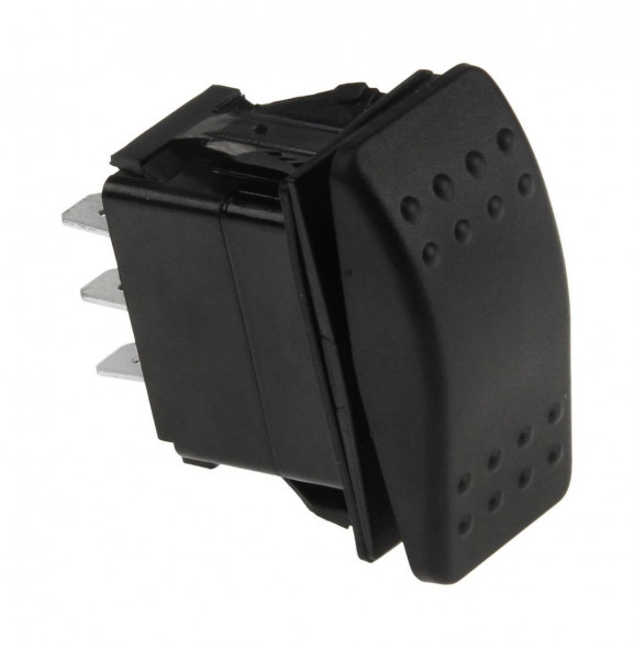 Переключатель трехпозиционный (ON)-OFF-(ON) 12 В/20А 6Р без фиксации (упаковка из 25 шт.)