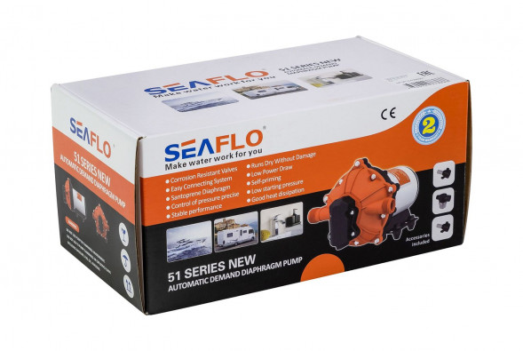 Помпа водоподающая мембранная SeaFlo, 12 В, 18.9 л/мин, 4.1 бар, 8 А