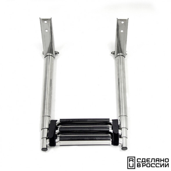 Трап телескопический складной, 3 черных ступени (ширина 310 мм.)