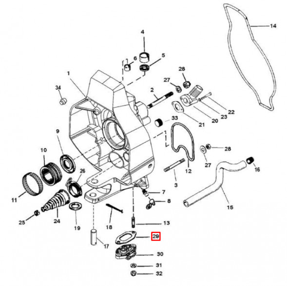 Прокладка паронитовая MERCRUISER ALFA/BRAVO (Quicksilver)