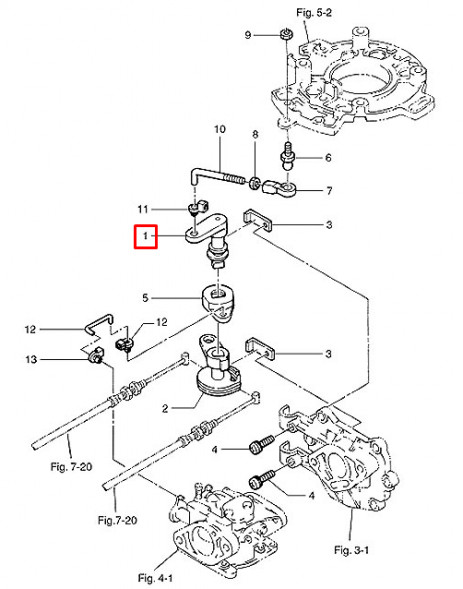 Рычаг платы зажигания Tohatsu 8-9.8 (9.8F-01.04.05 ) (YUELANG)
