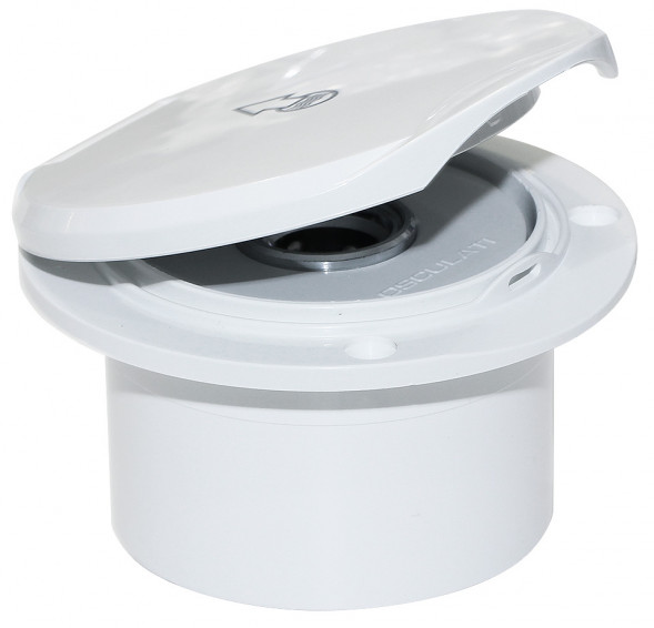 Короб с быстроразъемным штуцером, круглый, белый