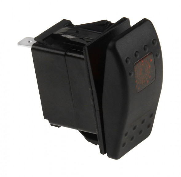 Переключатель трехпозиционный (ON)-OFF-ON 12 В/20А 4Р с подсветкой без фиксации 1 положения (упаковка из 25 шт.)