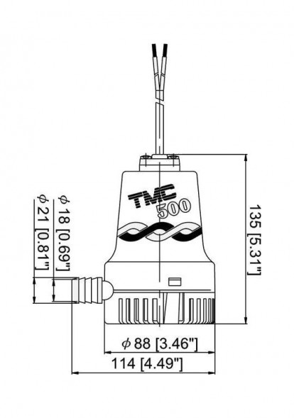 Помпа осушительная, 12 В, 500GPH (1892.5 л/ч) (упаковка из 24 шт.)