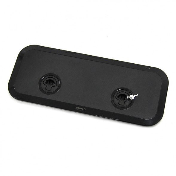 Крышка рундука SEAFLO 243x607 мм с замком, черный пластик