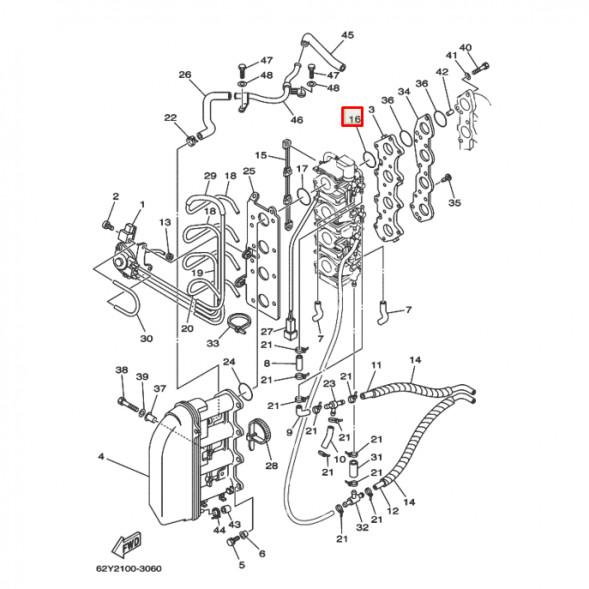 Кольцо уплотнительное карбюратора Yamaha F40-50 (62Y) 93210-30MH4